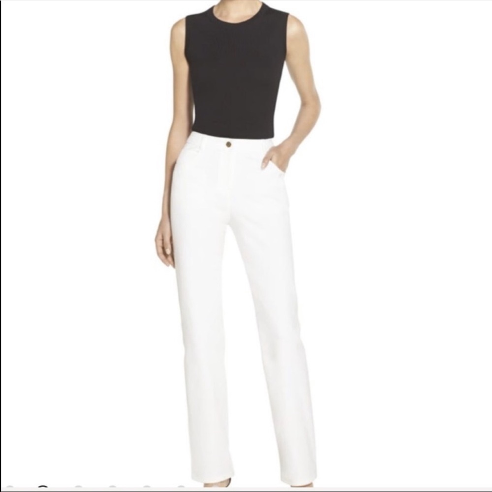 St John Sport white Bardot jeans Gold Hardware